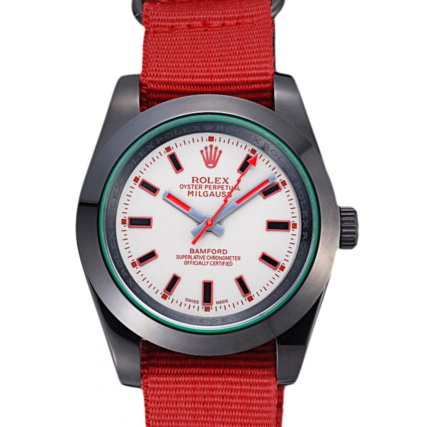 MiroTime 0806 Rolex Milgauss Bamford Red Nylon Strap 622002